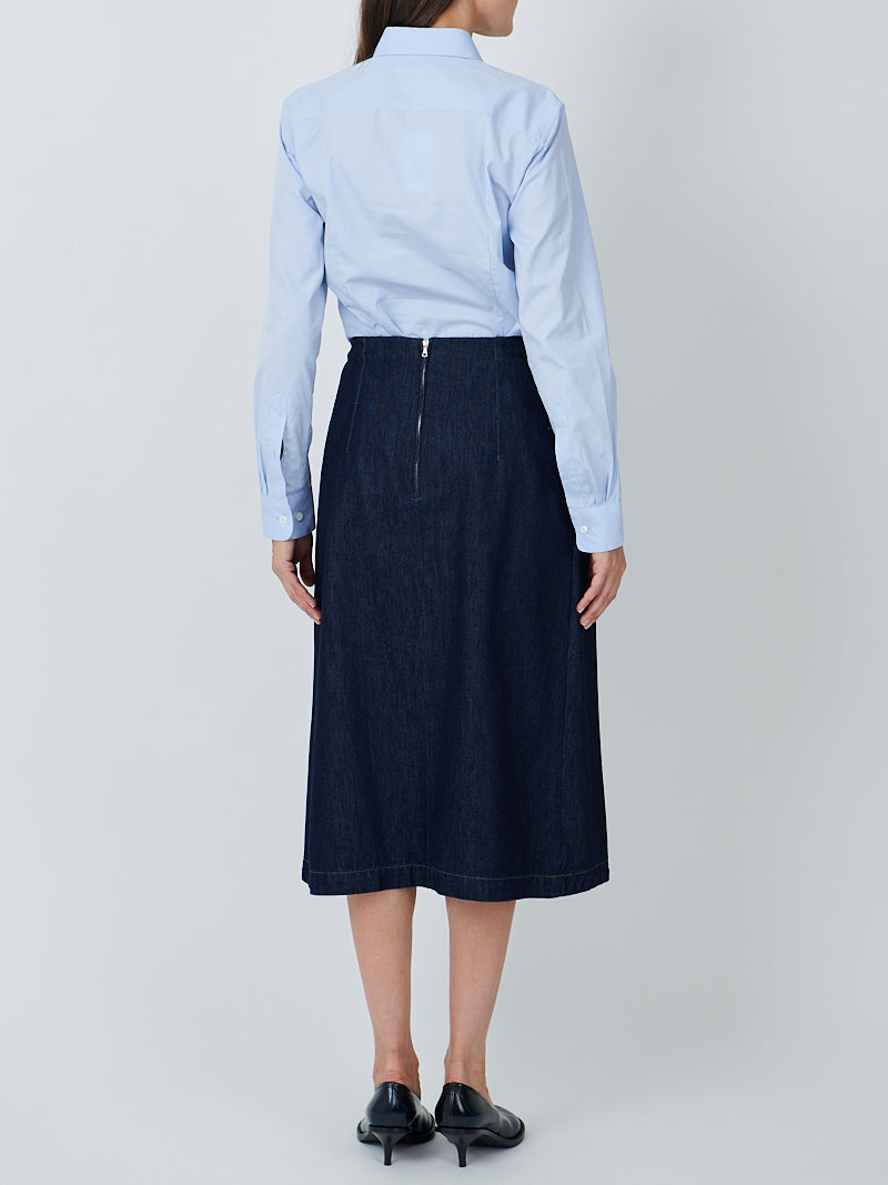 Dries Van Noten Sonista Denim Skirt in Indigo
