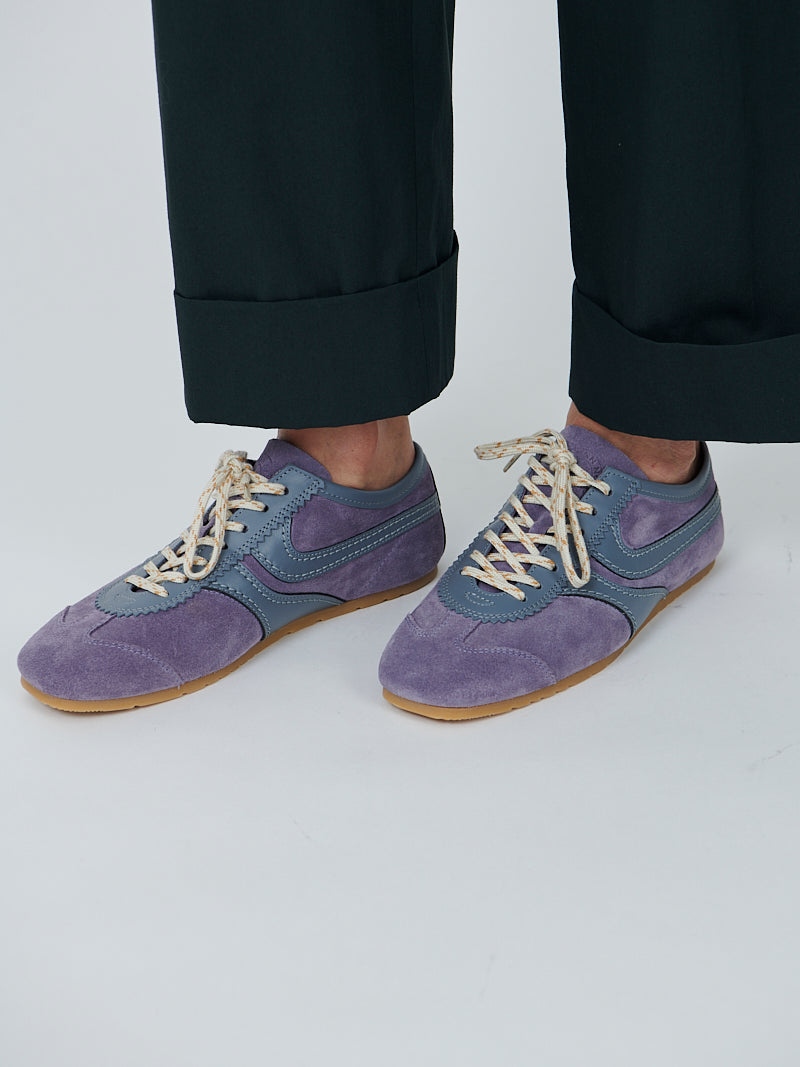 Dries Van Noten Suede Leather Sneakers in Mauve