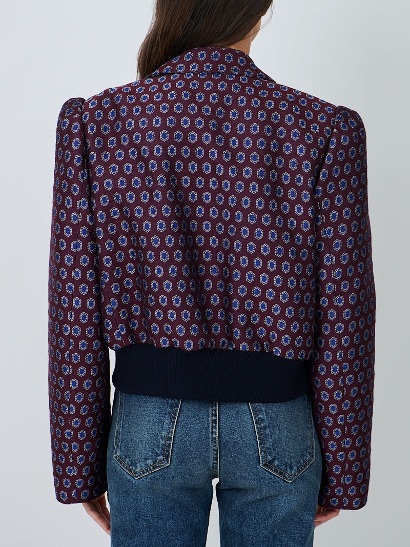 Dries Van Noten Vudy Jacket in Burgundy