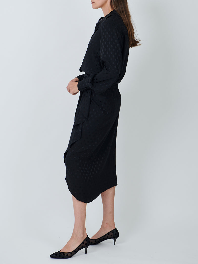 Isabel Marant Teysa Shirt in Black Satin Spot