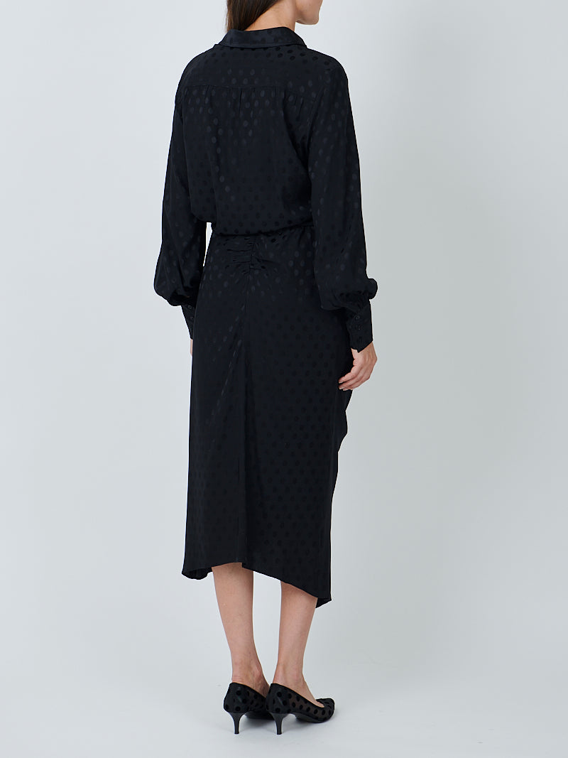 Breen Skirt in Black Satin Spot