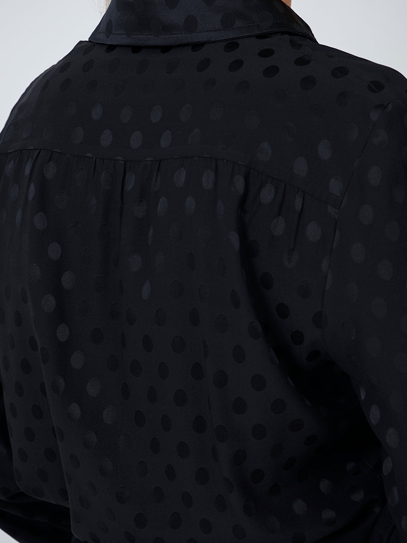 Teysa Shirt in Black Satin Spot