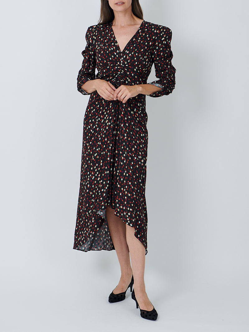 Isabel Marant Albini Dress in Black/Red Dot