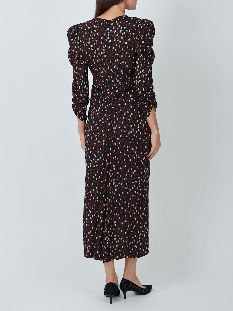Albini Dress in Black/Red Dot