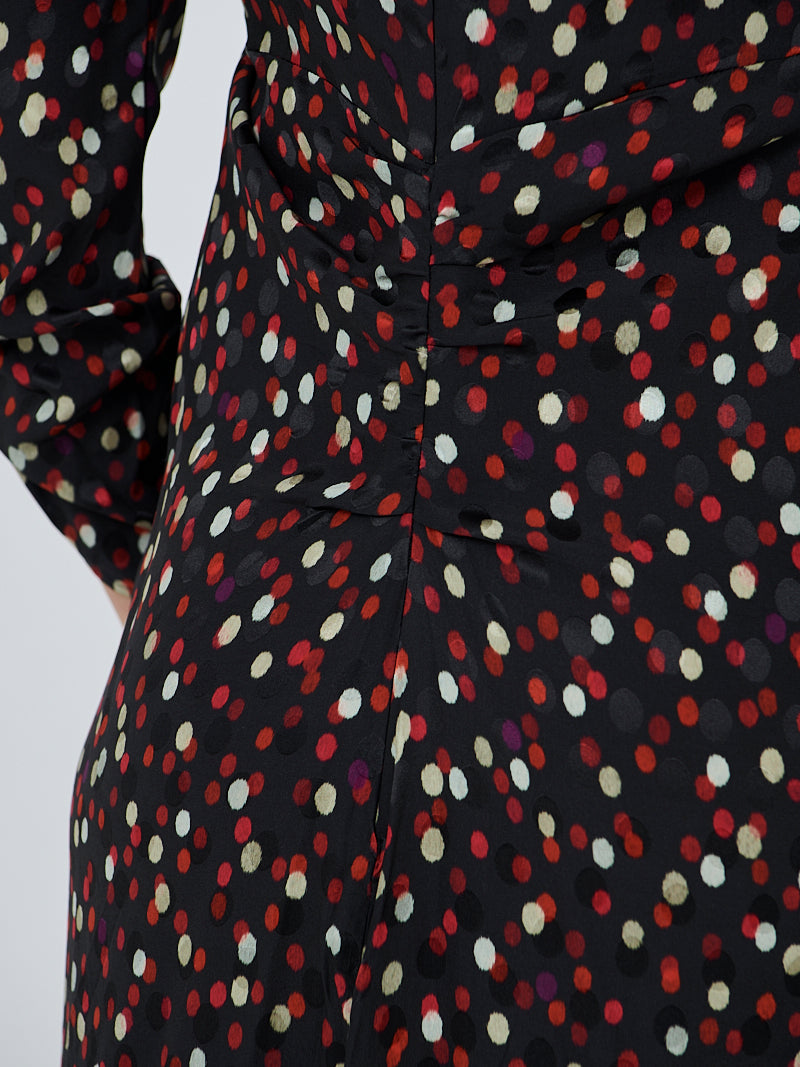 Albini Dress in Black/Red Dot