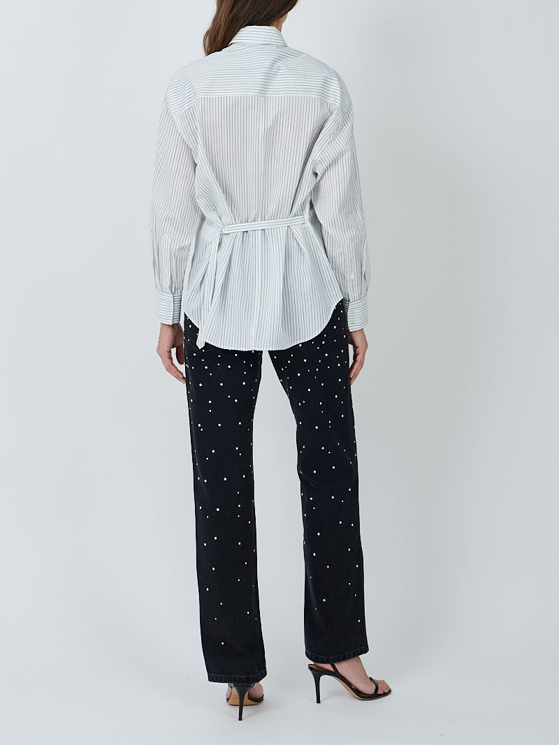 Aurora Shirt in Ecru/Black