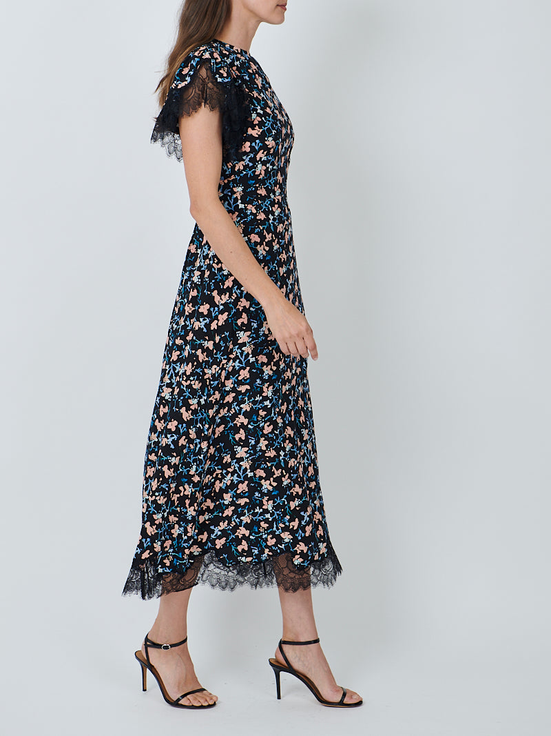 Ulla Johnson Renee Cape Sleeve Dress in Nocturne
