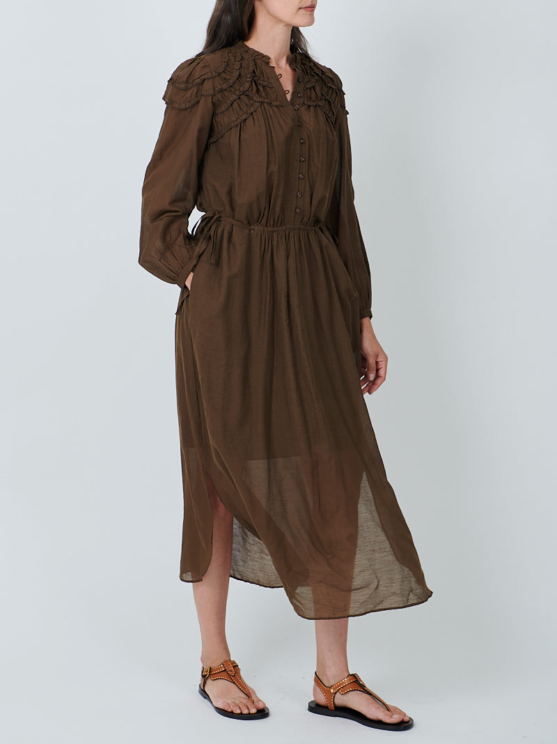 Marant Etoile Charissa Dress in Dark Khaki
