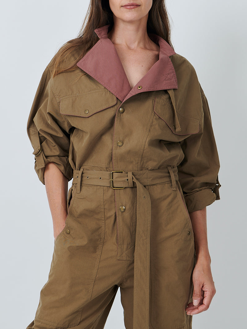 Marant Etoile Dahona Jumpsuit in Khaki