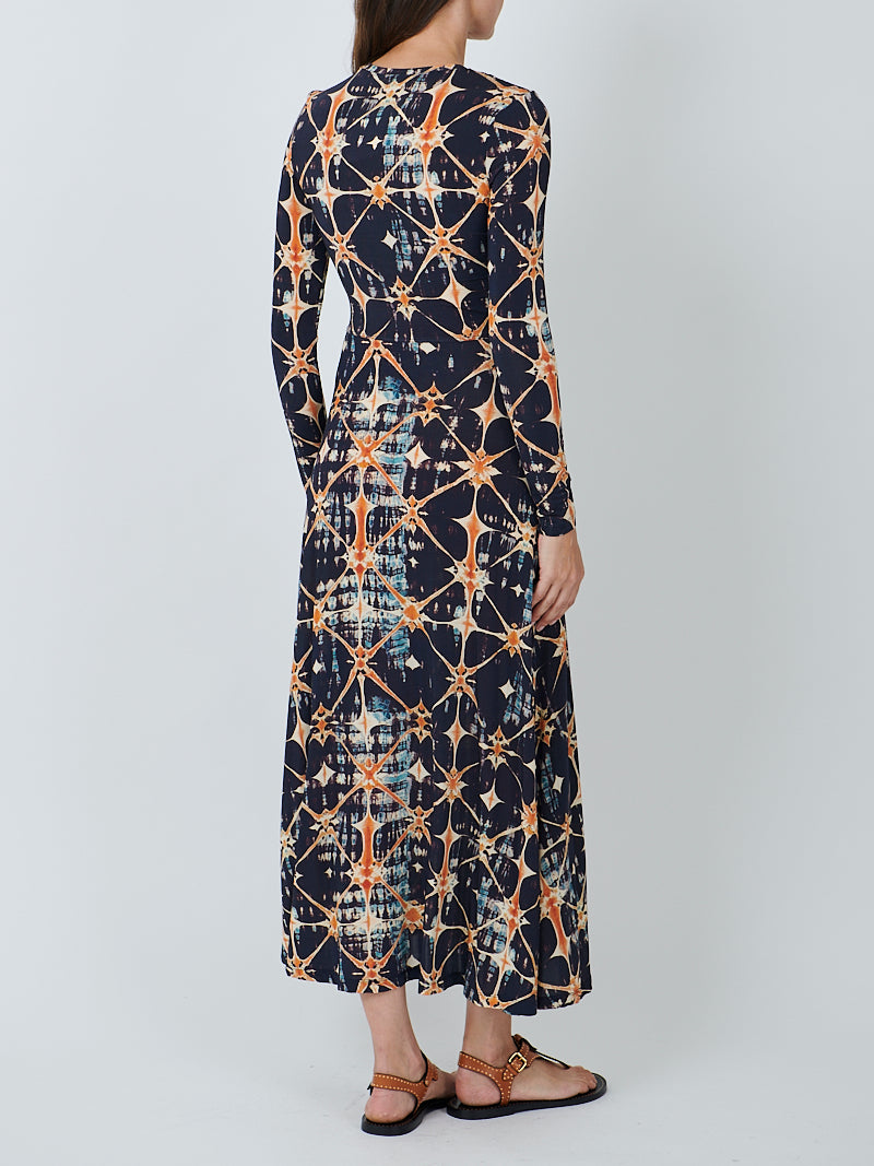 Ulla Johnson Naia Long Sleeve Ruched Midi Dress in Phoenix