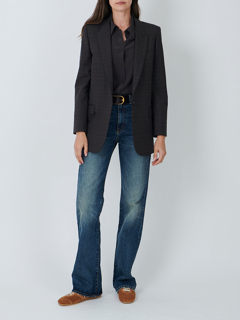 Nili Lotan Diane Blazer in Espresso Check | Shop Now at Adam Heath, Perth Western Australia