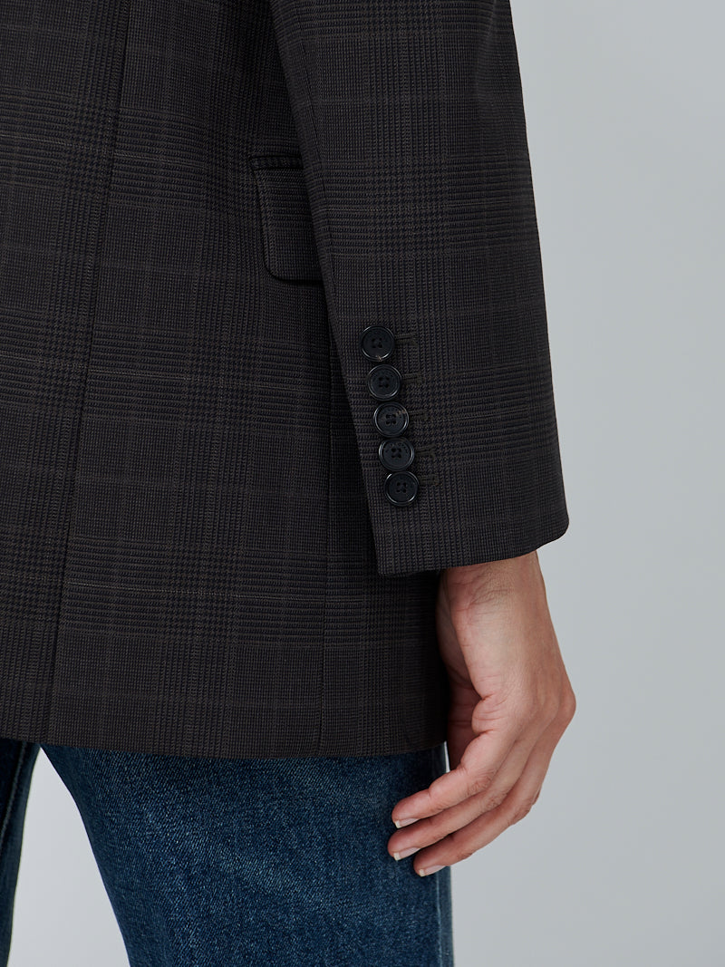 Nili Lotan Diane Blazer in Espresso Check | Shop Now at Adam Heath, Perth Western Australia