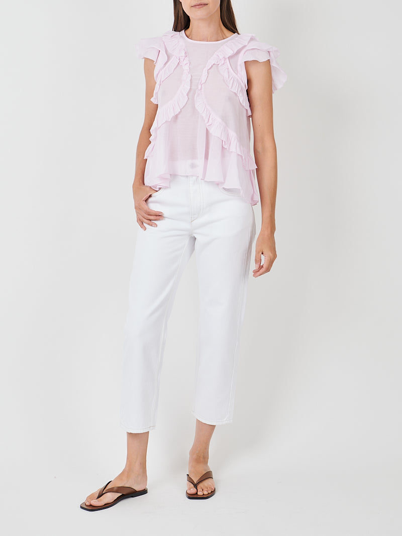 Isabel Marant Nalou Top in Light Pink