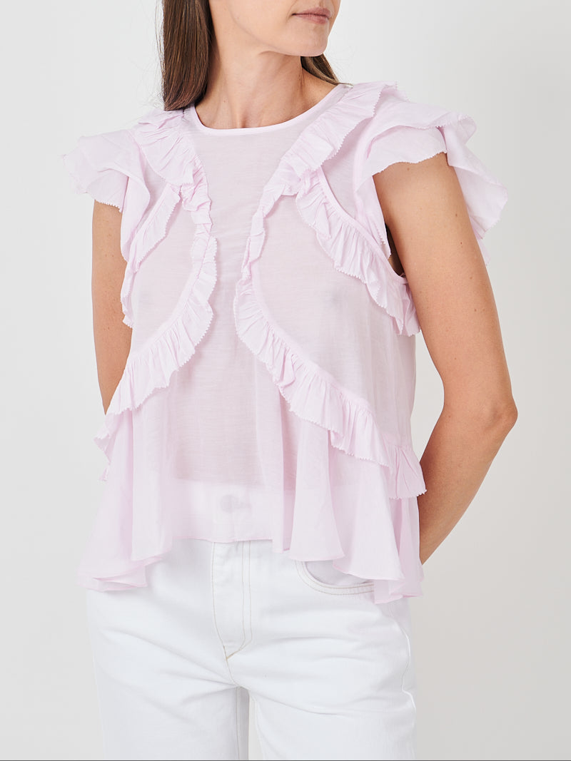 Isabel Marant Nalou Top in Light Pink