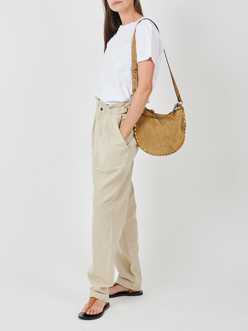 Isabel Marant Oskan Soft Zip Shoulder Bag in Taupe