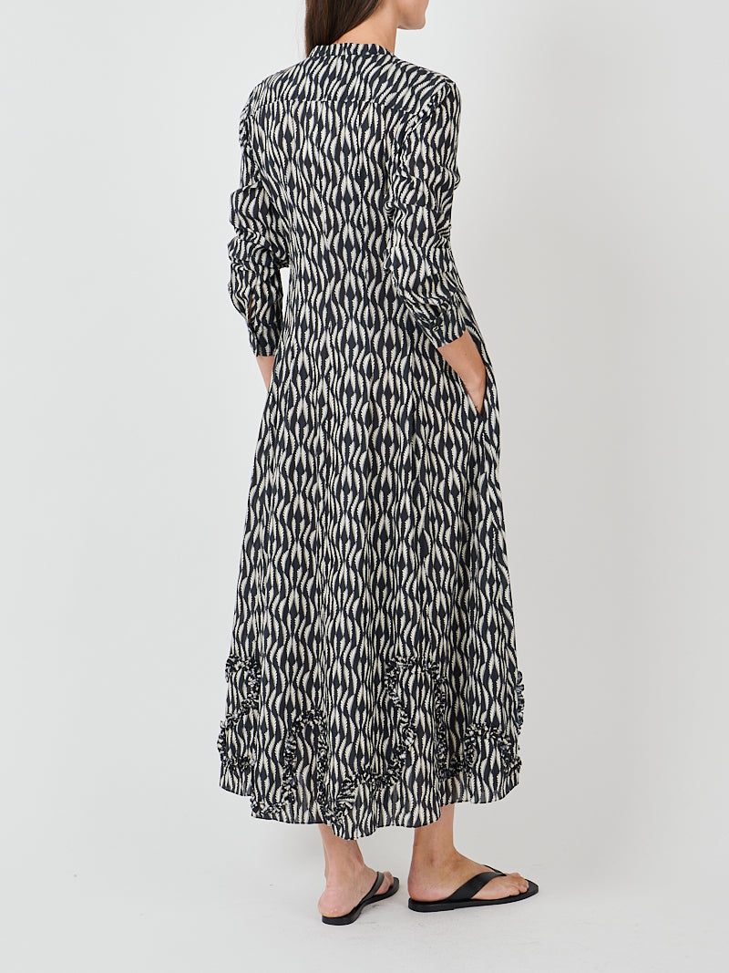 Laurentine Long Sleeve Dress in Graphite