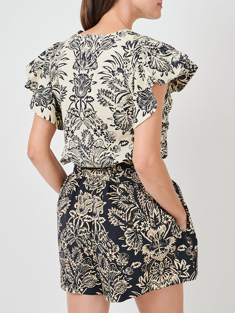 Severine Top in Ivory Floral