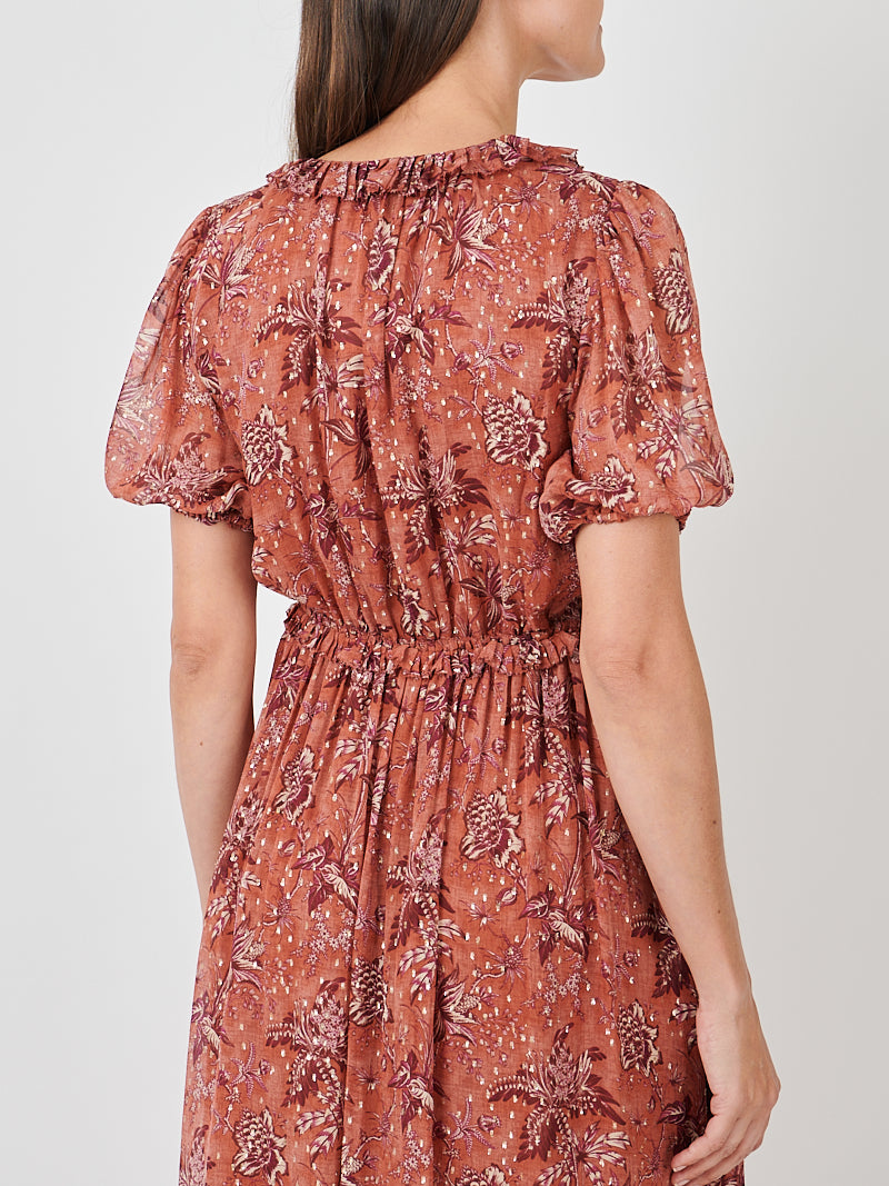 Rosamunde Puff Sleeve Dress in Oleander