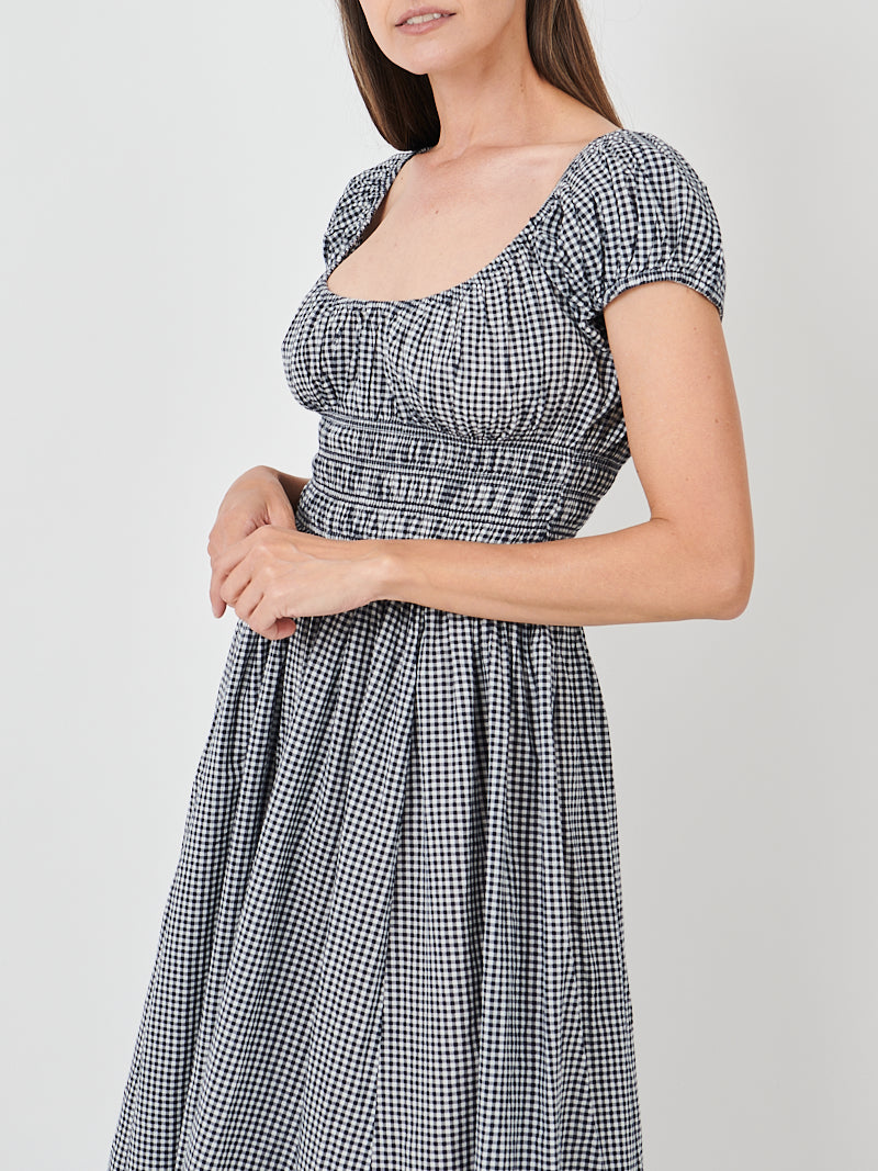 Doen Quinley Dress in Navy La Maddalena Gingham
