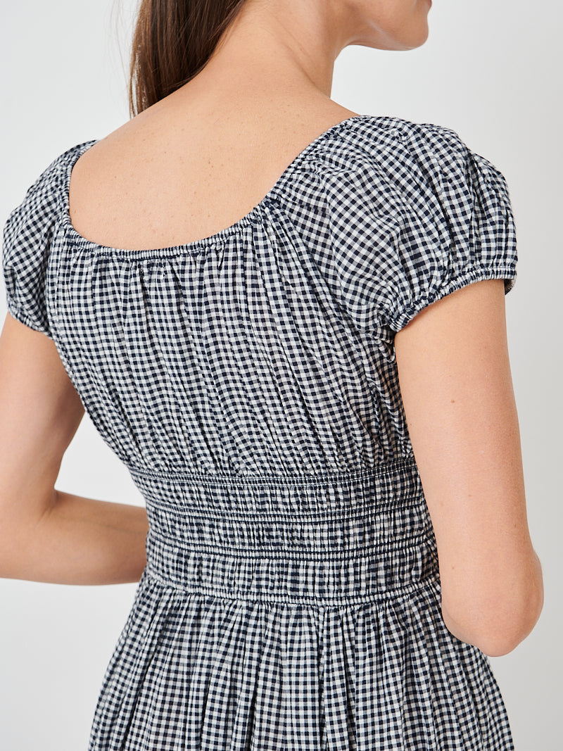 Quinley Dress in Navy La Maddalena Gingham
