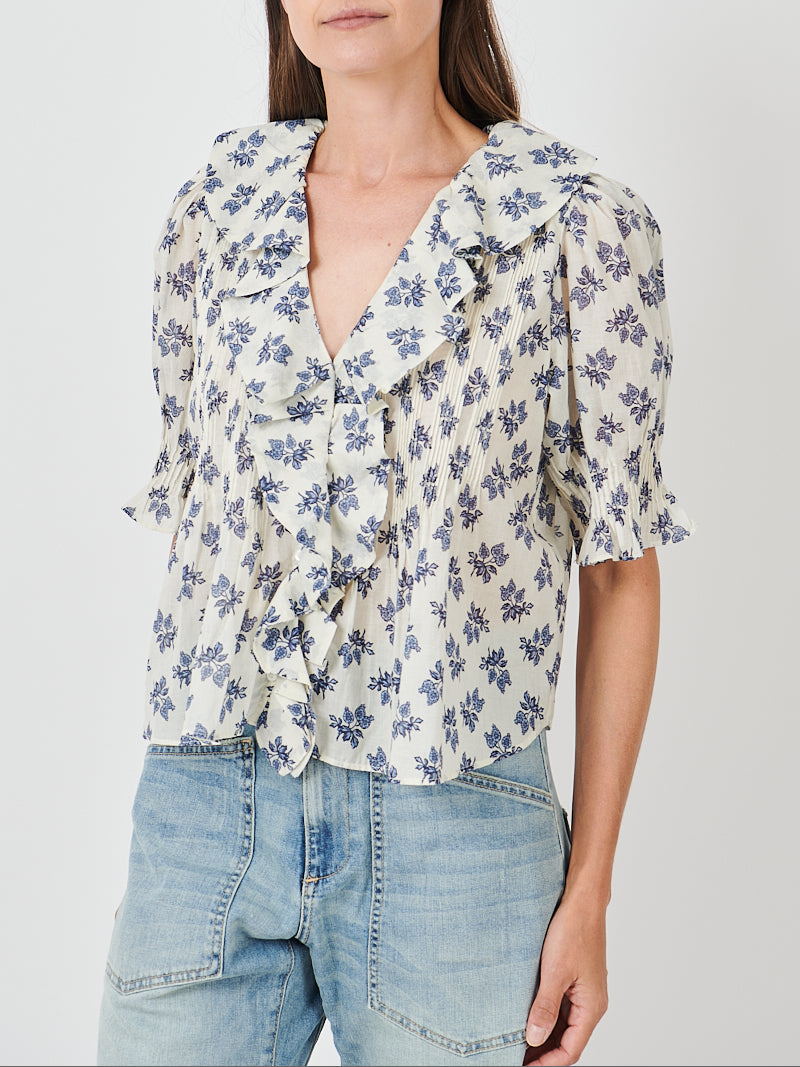 Doen Henri Top in Creme Pomegranate Bloom