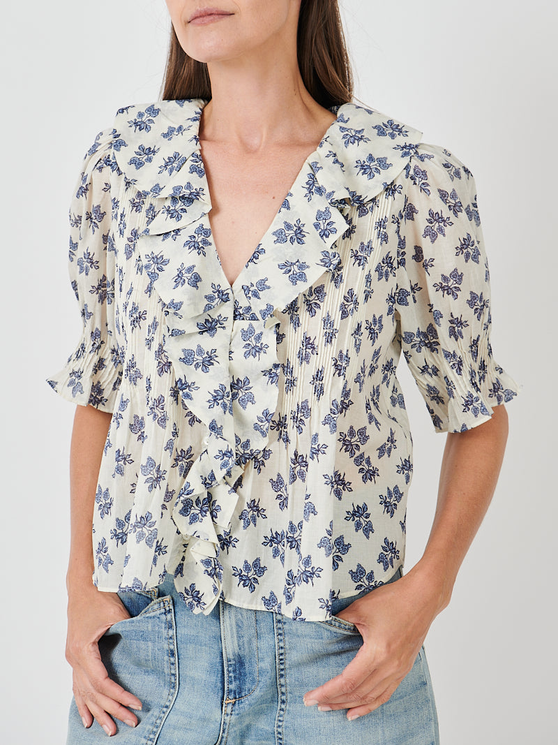 Doen Henri Top in Creme Pomegranate Bloom