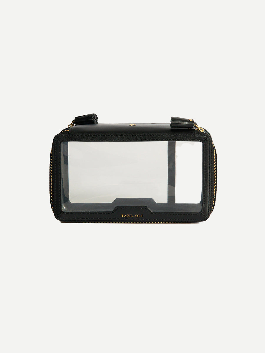 Anya Hindmarch Logo In-flight Case in Clear/Black