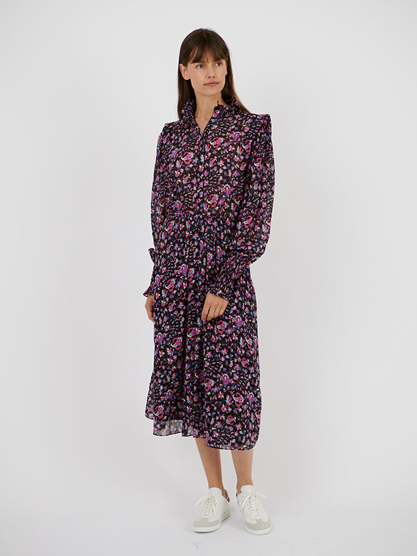 Isabel Marant Etoile Galoa Dress in Midnight/Pink