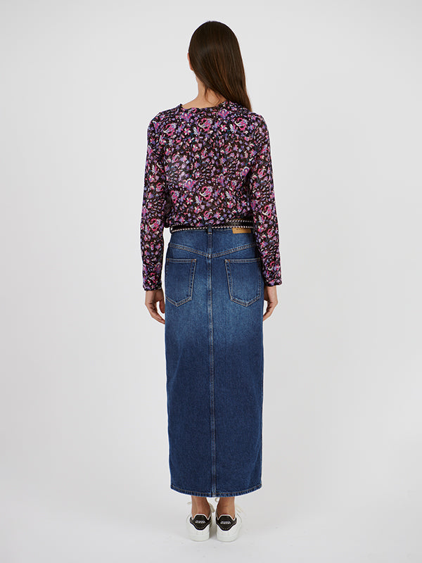 Isabel Marant Etoile Maria Top in Midnight/Pink