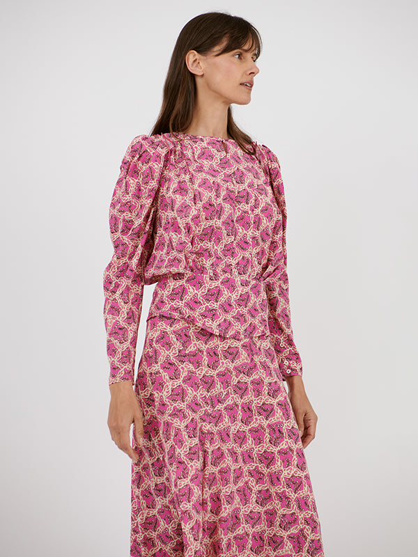 Isabel Marant Zarga Top in Fuschia