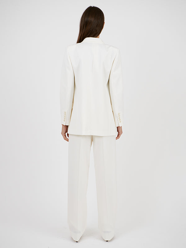 Nili Lotan Etienne Pleated Pant in Ivory