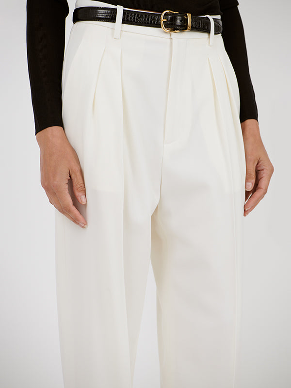 Nili Lotan Etienne Pleated Pant in Ivory