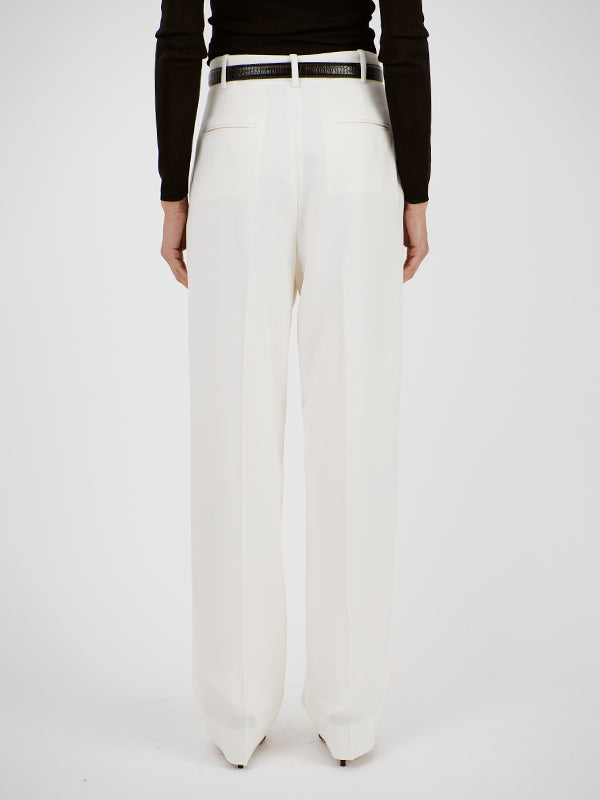 Nili Lotan Etienne Pleated Pant in Ivory