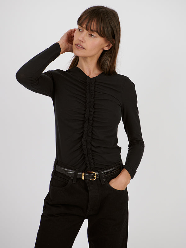 ULLA JOHNSON Wren Top in Noir