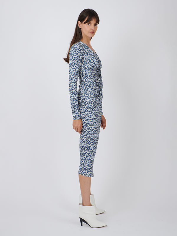 Isabel Marant Etoile Lyss Top in Blue/Ecru