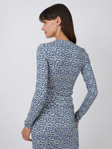 Isabel Marant Etoile Lyss Top in Blue/Ecru
