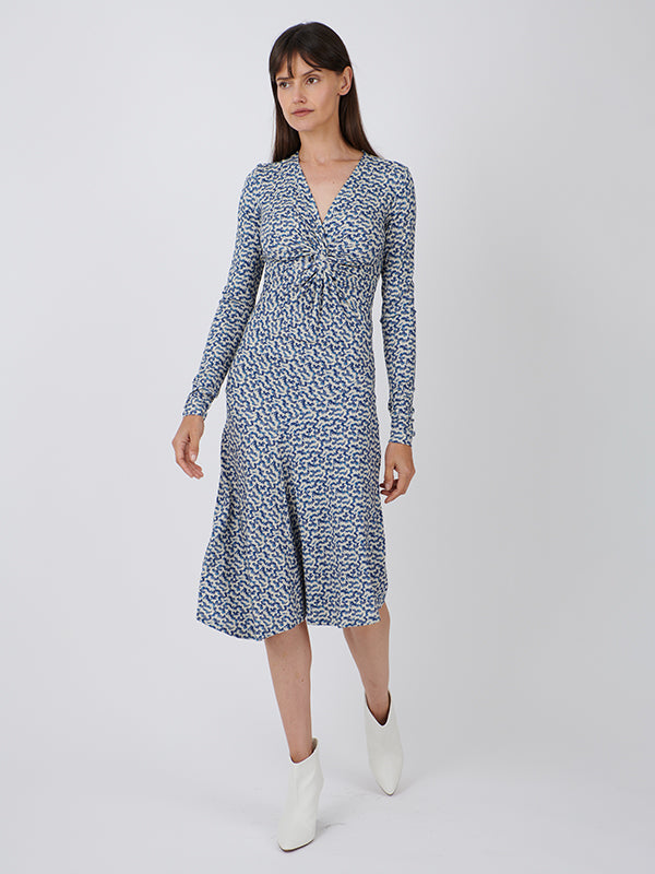 Isabel Marant Etoile Lania Dress in Blue/Ecru