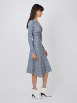 Isabel Marant Etoile Lania Dress in Blue/Ecru