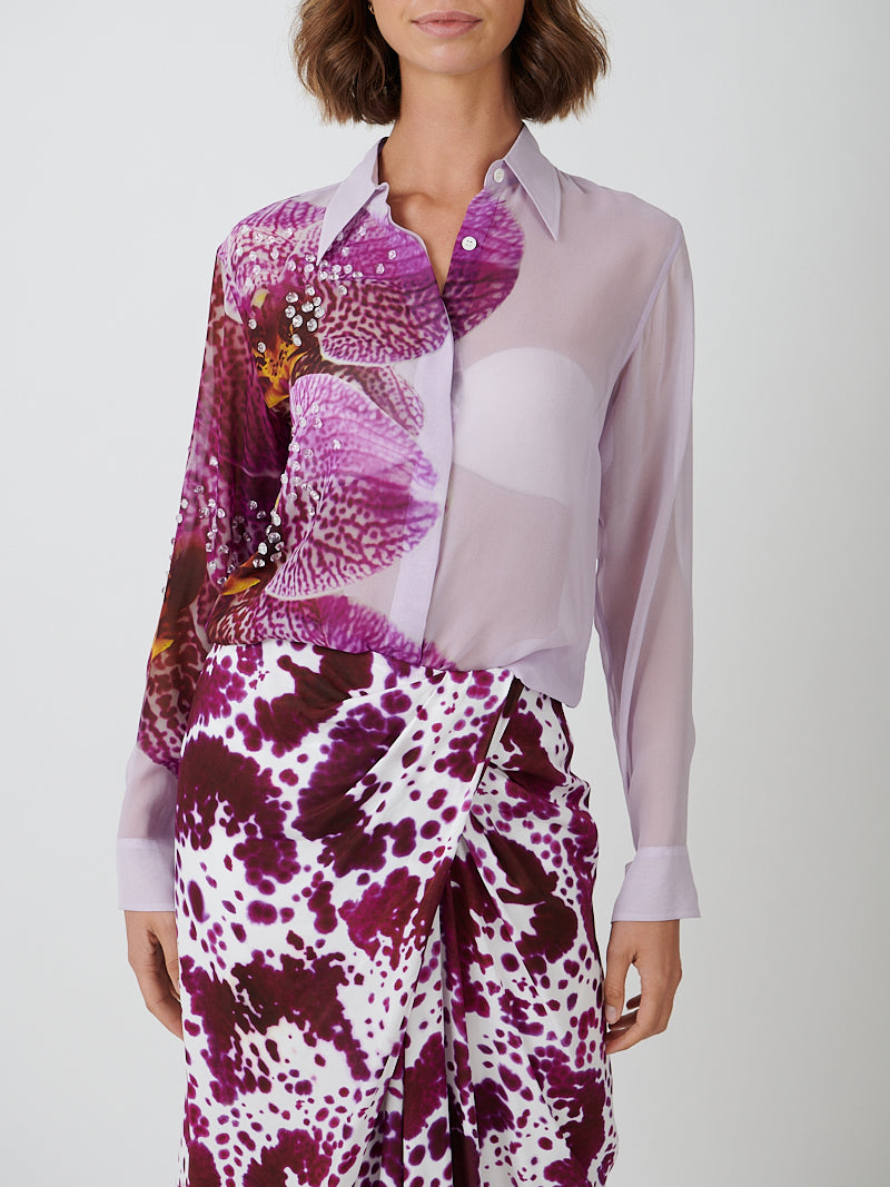 Dries Van Noten | Chowy Embellished Shirt in Fuschia