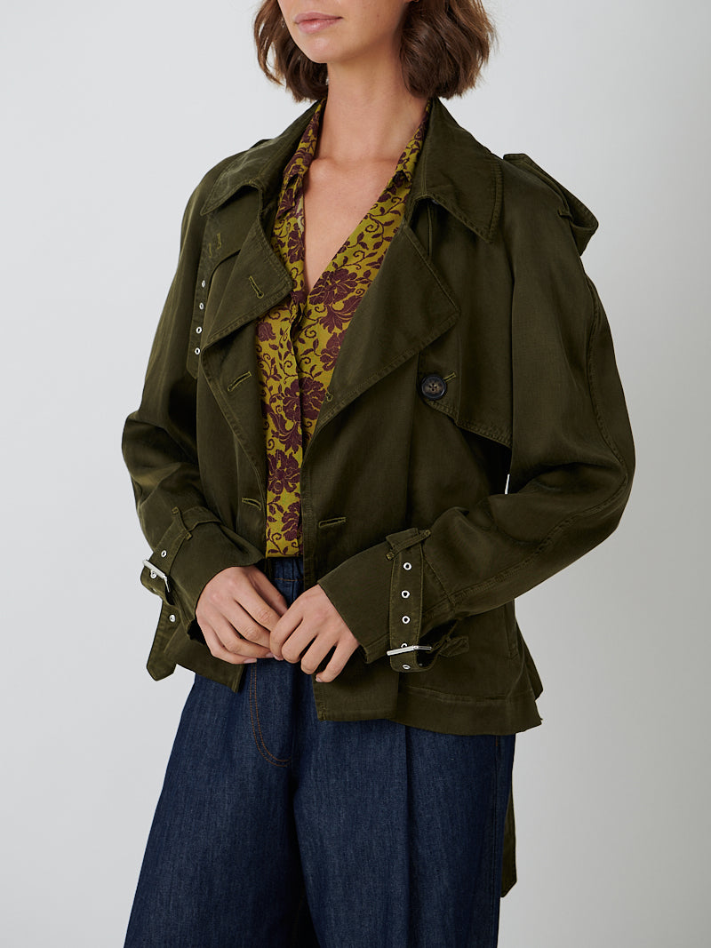 Risto Short Coat in Khaki