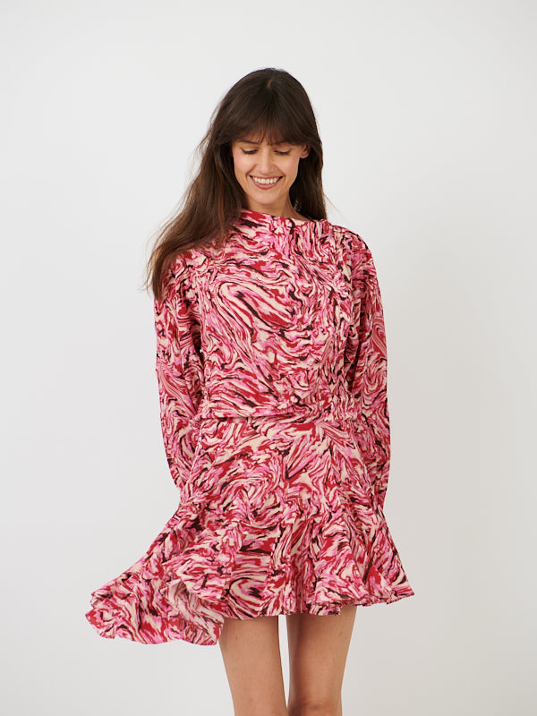 Isabel Marant Tharya Dress in Raspberry