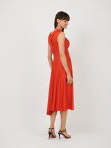 Victoria Beckham | Cap Sleeve Draped Dress In Red