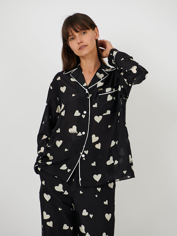 Marni | Heart Print Shirt in Black