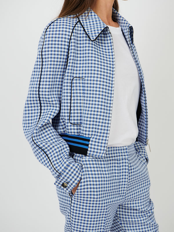 Marni | Blue Check Bomber Jacket