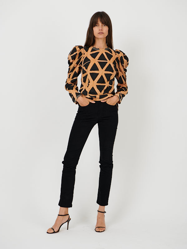 Ulla Johnson Leyla Blouse in Onyx