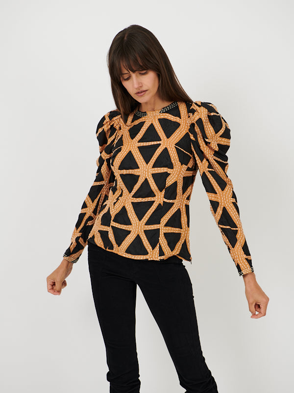 Ulla Johnson Leyla Blouse in Onyx