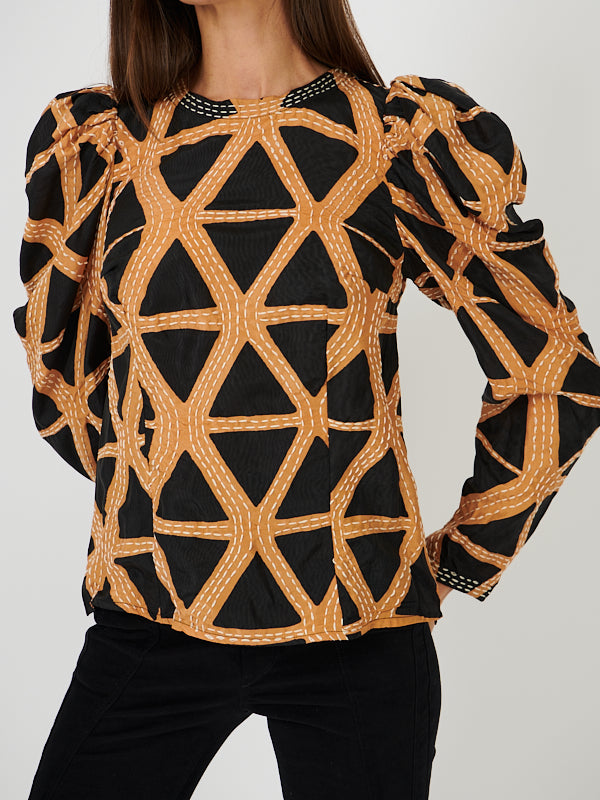 Ulla Johnson Leyla Blouse in Onyx