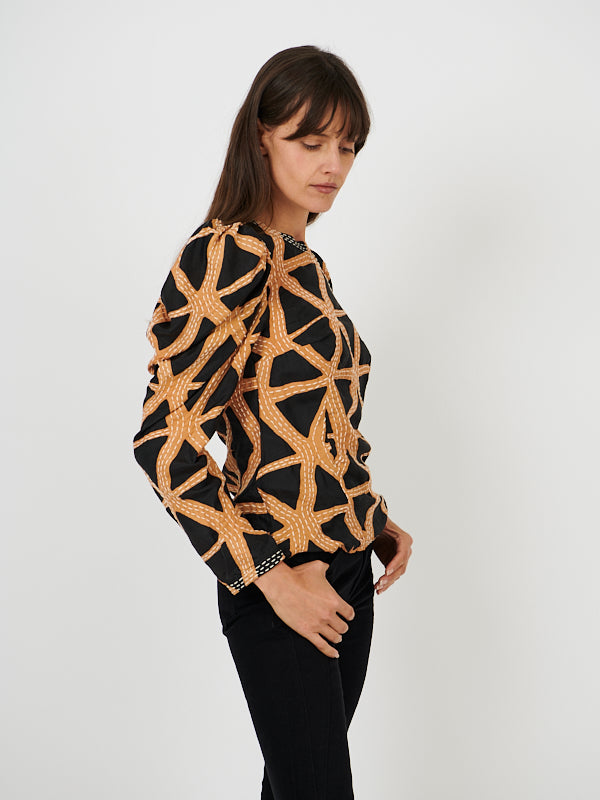 Ulla Johnson Leyla Blouse in Onyx