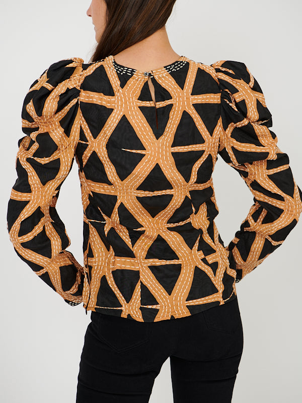 Ulla Johnson Leyla Blouse in Onyx
