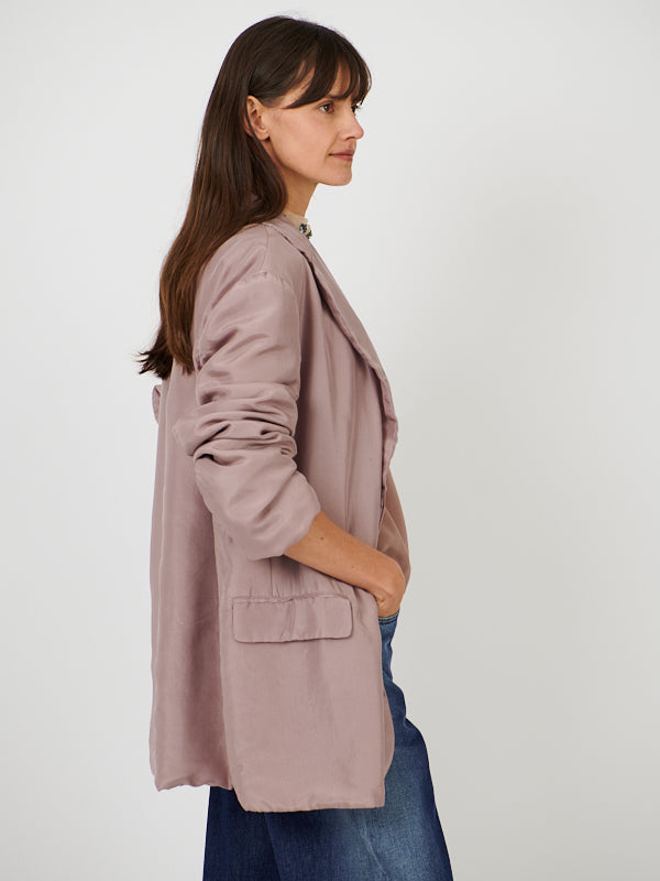Dries Van Noten Blurs Silk Jacket in Lilac